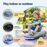 Rigo Ride on Car with Mop Storage Space Kids Clean Car 12V 86cm Grey - Top-Down View