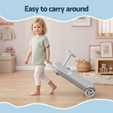 Rigo Ride on Car with Mop Storage Space Kids Clean Car 12V 86cm Grey - Close-Up Angle