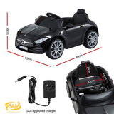 Kids Electric Ride On Car Licensed Outdoor Toys Cars Music Remote Black - Front View