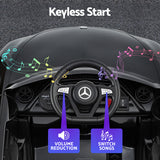 Kids Electric Ride On Car Licensed Outdoor Toys Cars Music Remote Black - 45-Degree Angle