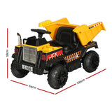 Rigo Kids Electric Ride On Car Dumptruck Loader Toy Cars 12V Yellow - Front View
