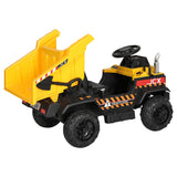 Rigo Kids Electric Ride On Car Dumptruck Loader Toy Cars 12V Yellow - Side View