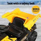 Rigo Kids Electric Ride On Car Dumptruck Loader Toy Cars 12V Yellow - Rear View