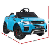 Rigo Kids Electric Ride On Car SUV Range Rover-inspired Toy Cars Remote 12V Blue - Front View