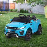 Rigo Kids Electric Ride On Car SUV Range Rover-inspired Toy Cars Remote 12V Blue - Low Angle