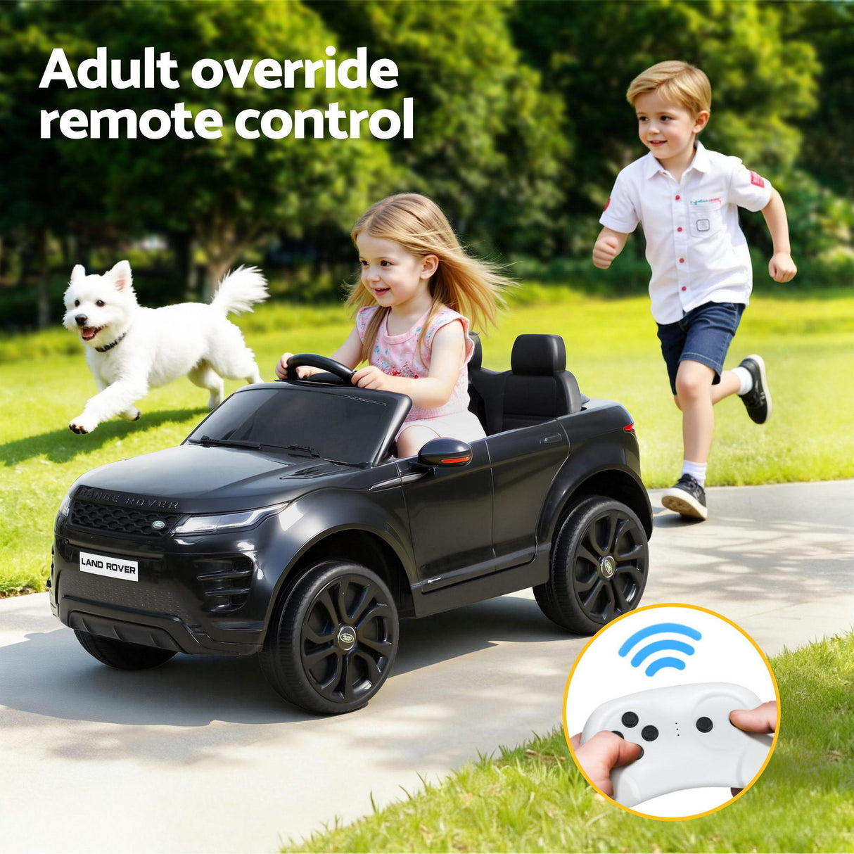 Kids Electric Ride On Car Land Rover Licensed Toy Cars Remote 12V Battery Black