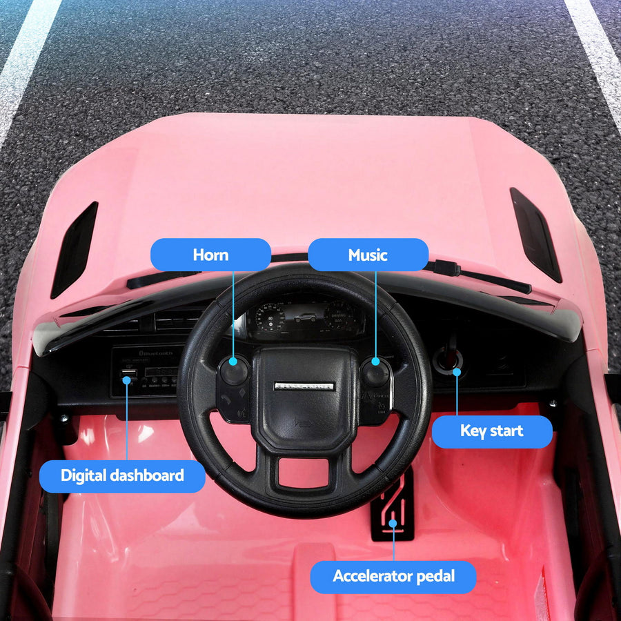 Pink licensed Land Rover Evoque kids electric ride on car with remote, 4-wheel spring suspension