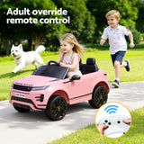Kids Electric Ride On Car Land Rover Licensed Toy Cars Remote 12V Battery Pink - Close-Up Angle