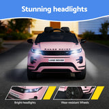 Kids Electric Ride On Car Land Rover Licensed Toy Cars Remote 12V Battery Pink - Low Angle