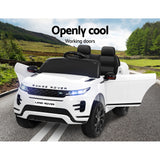 Kids Electric Ride On Car Land Rover Licensed Toy Cars Remote 12V Battery White - Top-Down View