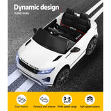 Kids Electric Ride On Car Land Rover Licensed Toy Cars Remote 12V Battery White - 45-Degree Angle