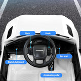 Kids Electric Ride On Car Land Rover Licensed Toy Cars Remote 12V Battery White - Top-Down View
