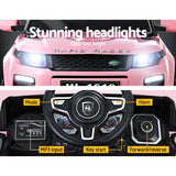 Rigo Kids Electric Ride On Car Range Rover-inspired Toy Cars Remote 12V Pink - 45-Degree Angle