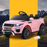 Rigo Kids Electric Ride On Car Range Rover-inspired Toy Cars Remote 12V Pink - Low Angle