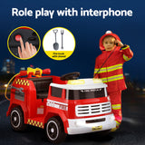 Rigo Kids Ride On Car Electric Fire Engine Fighting Truck with Water Gun Music - Top-Down View