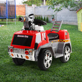 Rigo Kids Electric Ride On Car Fire Engine Fighting Truck Toy Cars 6V Red - Low Angle