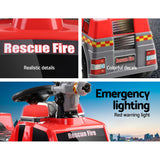 Rigo Kids Electric Ride On Car Fire Engine Fighting Truck Toy Cars 6V Red - Rear View