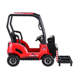 Rigo Kids Electric Ride On Car Forklift Loader Toys Cars Horn Remote 12V Red - Side View