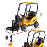 Rigo Kids Electric Ride On Car Forklift Loader Toys Cars Horn Remote 12V Yellow - Front View
