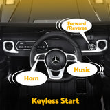 Kids Ride On Car Licensed Mercedes-Benz G500 Electric Toys Horn Remote 12V Black - 45-Degree Angle