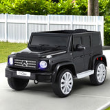 Kids Ride On Car Licensed Mercedes-Benz G500 Electric Toys Horn Remote 12V Black - Close-Up Angle