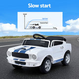 Kids Electric Ride On Car Licensed GT350 Outdoor Toys Cars Music Remote White - Close-Up Angle