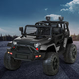 Rigo Kids Electric Ride On Car Jeep Toy Cars Remote 12V Black - Low Angle