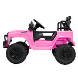 Rigo Kids Electric Ride On Car Jeep Toy Cars Remote 12V Pink - Top-Down View