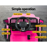 Rigo Kids Electric Ride On Car Jeep Toy Cars Remote 12V Pink - Close-Up Angle