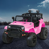 Rigo Kids Electric Ride On Car Jeep Toy Cars Remote 12V Pink - Low Angle