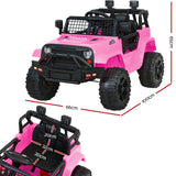 Rigo Kids Electric Ride On Car Jeep Toy Cars Remote 12V Pink - Front View
