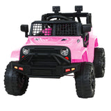 Rigo Kids Electric Ride On Car Jeep Toy Cars Remote 12V Pink - Side View