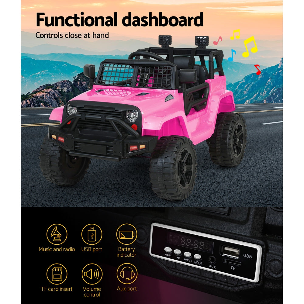 Rigo Kids Electric Ride On Car Jeep Toy Cars Remote 12V Pink