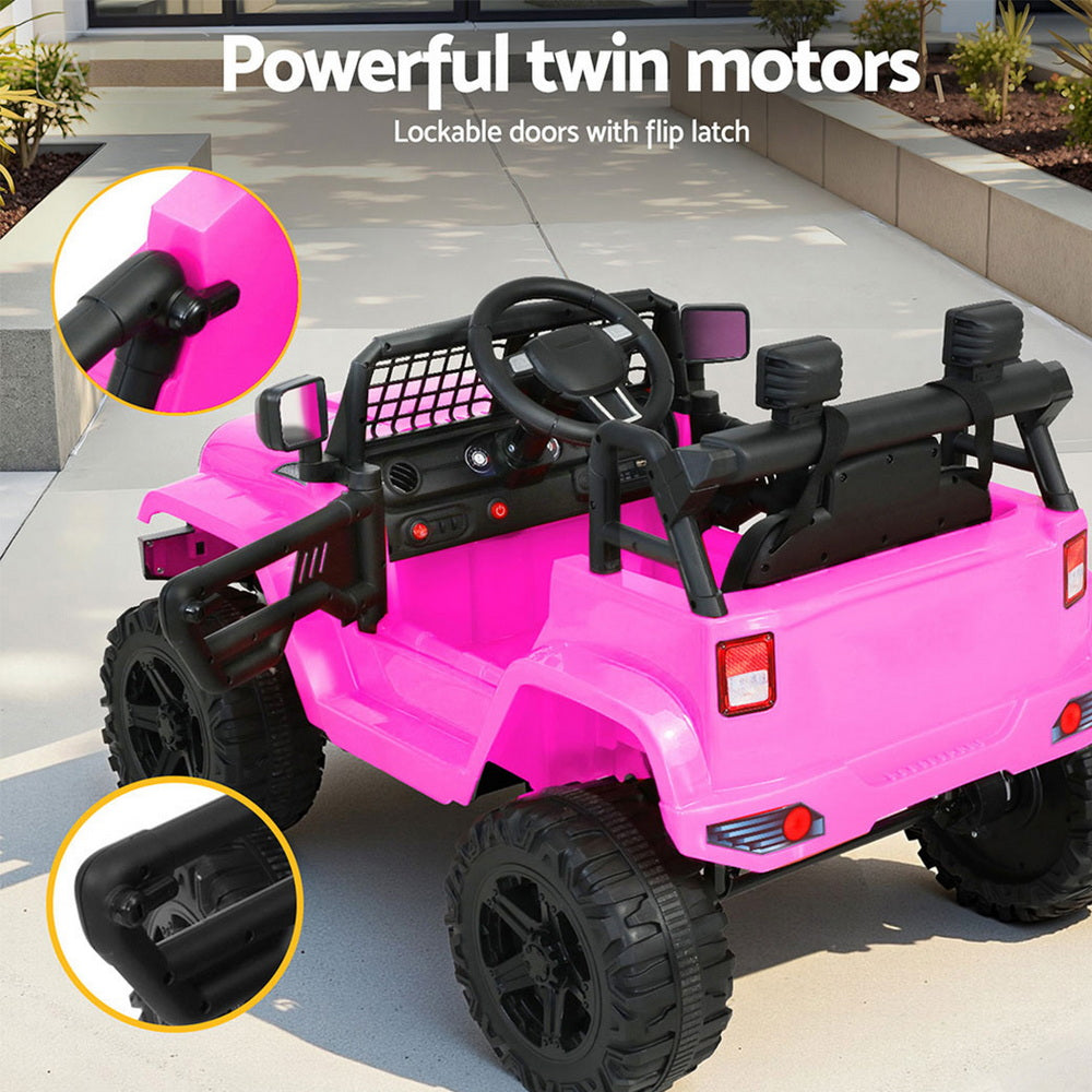Rigo Kids Electric Ride On Car Jeep Toy Cars Remote 12V Pink