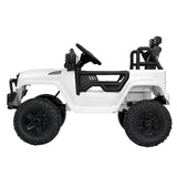 Rigo Kids Electric Ride On Car Jeep Toy Cars Remote 12V White - Top-Down View