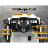 Rigo Kids Electric Ride On Car Jeep Toy Cars Remote 12V White - Close-Up Angle