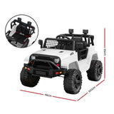 Rigo Kids Electric Ride On Car Jeep Toy Cars Remote 12V White - Front View
