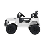 Rigo Kids Electric Ride On Car Jeep Toy Cars Remote 12V White - Side View