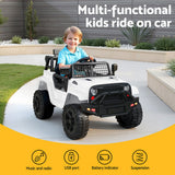 Rigo Kids Electric Ride On Car Jeep Toy Cars Remote 12V White - Top-Down View