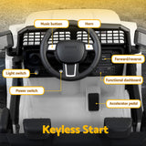 Rigo Kids Electric Ride On Car Jeep Toy Cars Remote 12V White - Rear View