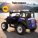 Rigo Kids Electric Ride On Car Off Road Jeep Remote 12V Blue - Top-Down View