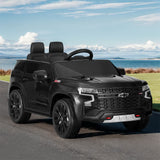 Kids Ride On Car Licensed Chevrolet Tahoe Electric Toys Horn Remote 12V Black - Close-Up Angle