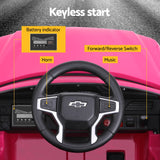 Kids Ride On Car Licensed Chevrolet Tahoe Electric Toys Horn Remote 12V Pink - Top-Down View