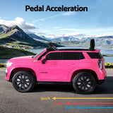 Kids Ride On Car Licensed Chevrolet Tahoe Electric Toys Horn Remote 12V Pink - 45-Degree Angle
