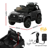 Kids Electric Ride On Car Toyota Tacoma Off Road Jeep Toy Cars Remote 12V Black - Front View
