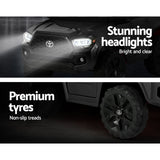 Kids Electric Ride On Car Toyota Tacoma Off Road Jeep Toy Cars Remote 12V Black - Close-Up Angle