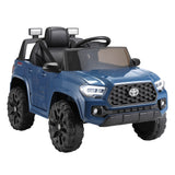 Kids Electric Ride On Car Toyota Tacoma Off Road Jeep Toy Cars Remote 12V Blue - Side View