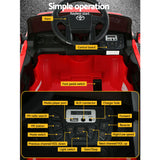 Kids Electric Ride On Car Toyota Tacoma Off Road Jeep Toy Cars Remote 12V Red - 45-Degree Angle