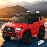Kids Electric Ride On Car Toyota Tacoma Off Road Jeep Toy Cars Remote 12V Red - Low Angle