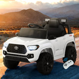 Kids Electric Ride On Car Toyota Tacoma Off Road Jeep Toy Cars Remote 12V Whte - Low Angle